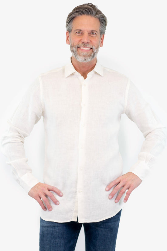 Chemise En Lin Blanc Cassé (Izac-Ibiza-2127-1) Homme