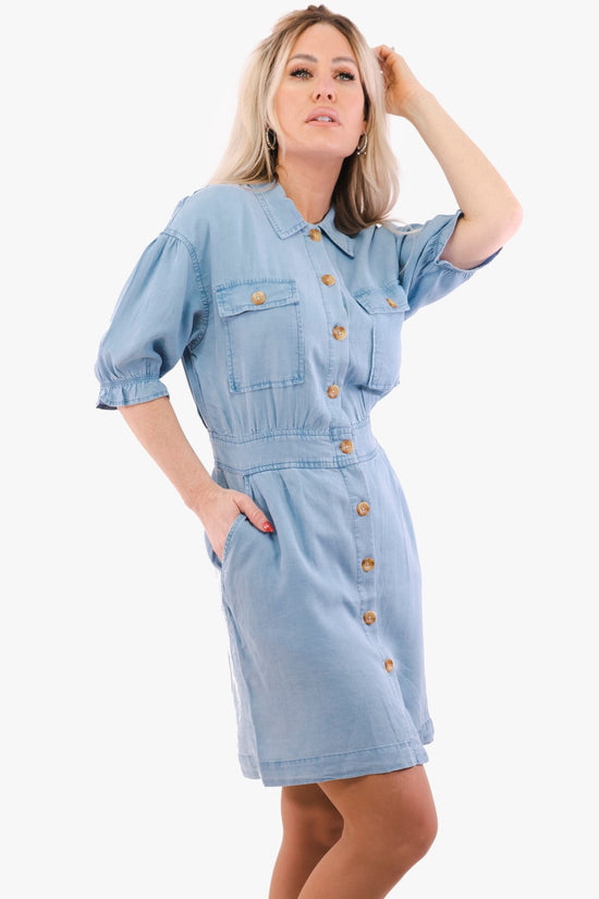 Robe En Tencel Esqualo De Couleur Bleu Femme