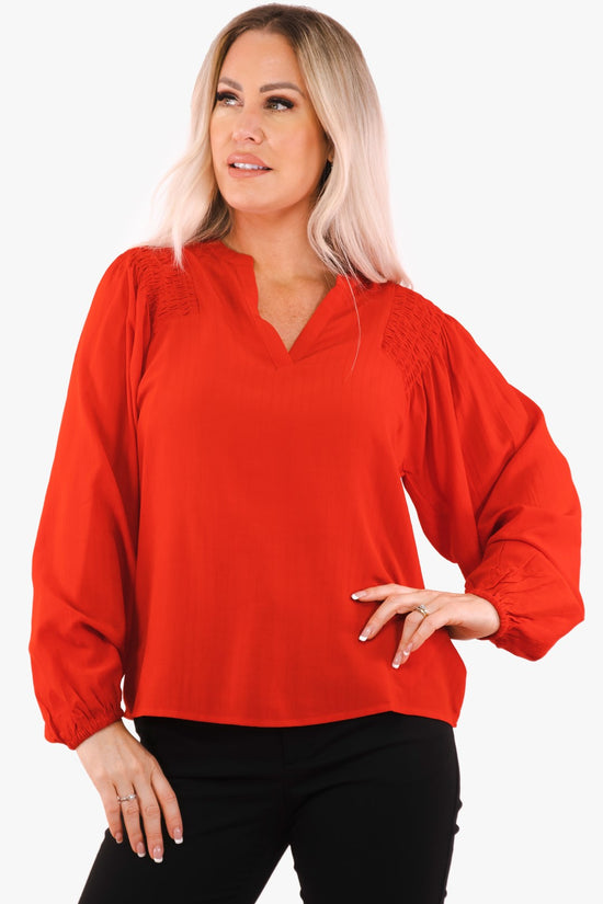 Hall Kaffe blouse in Red color