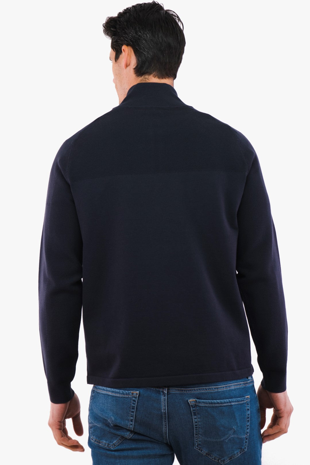 Chandail Avec Zip Hugo Boss De Couleur Marine Homme