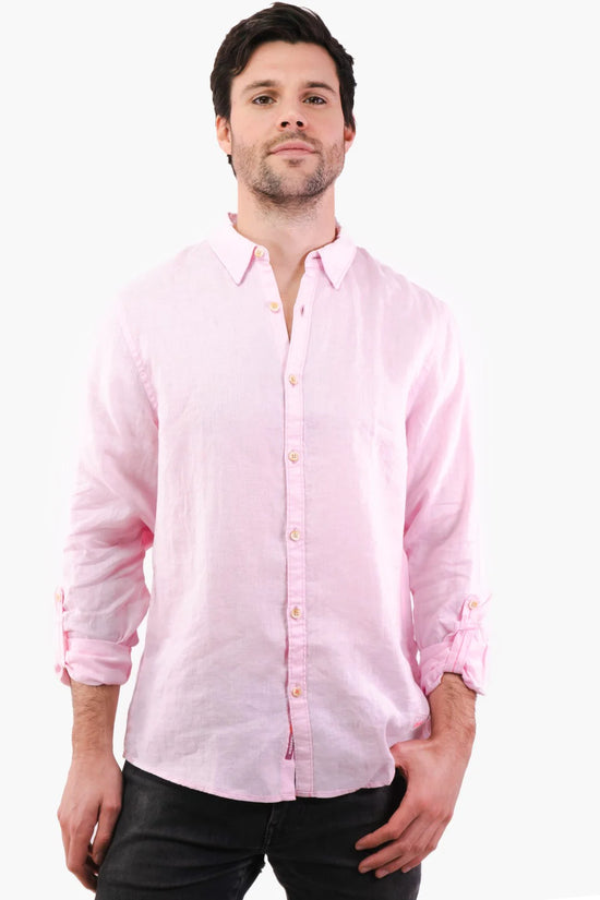 Chemise En Lin Scotch&Soda de couleur Rose Pale