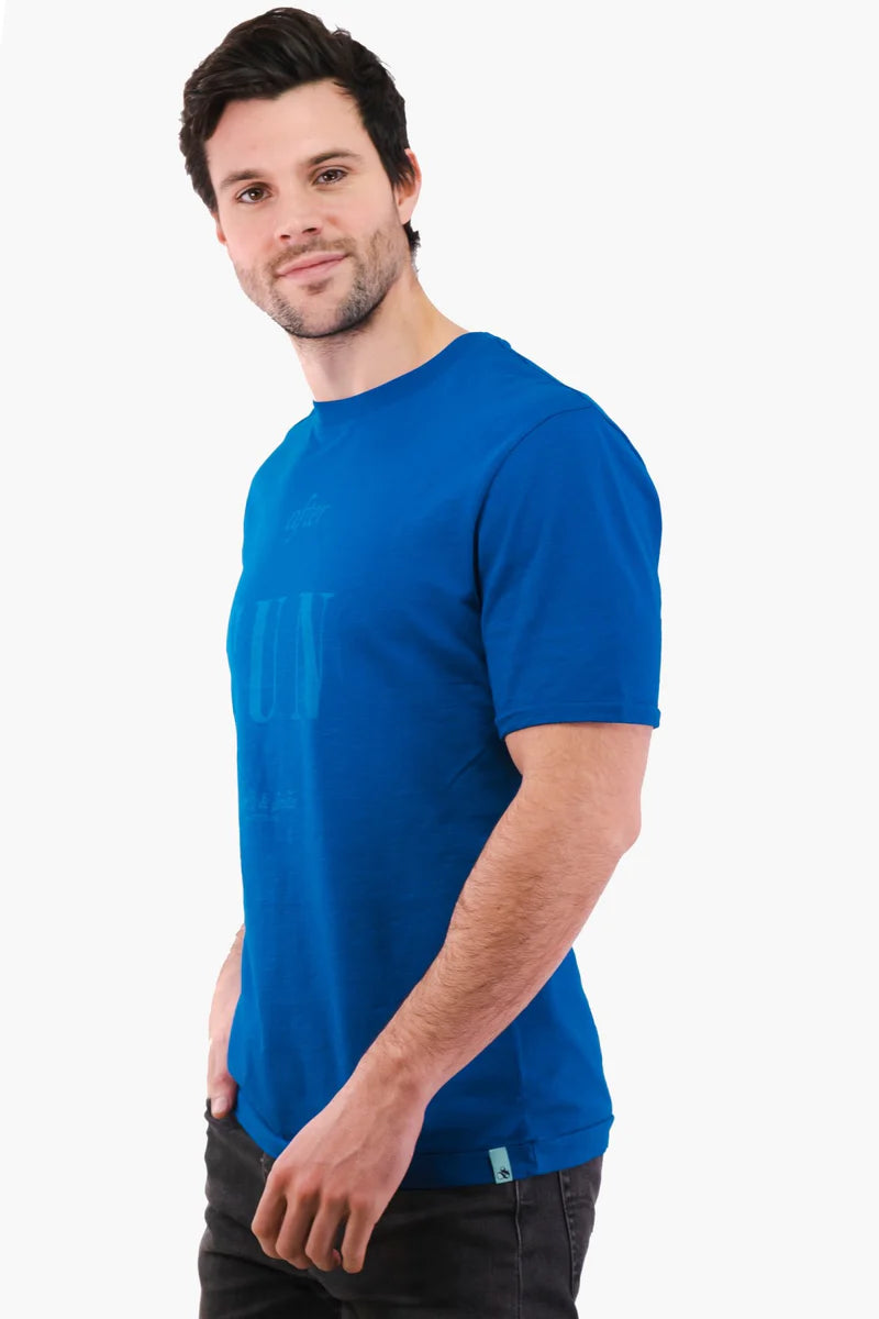 T-Shirt Scotch&Soda de couleur Bleu