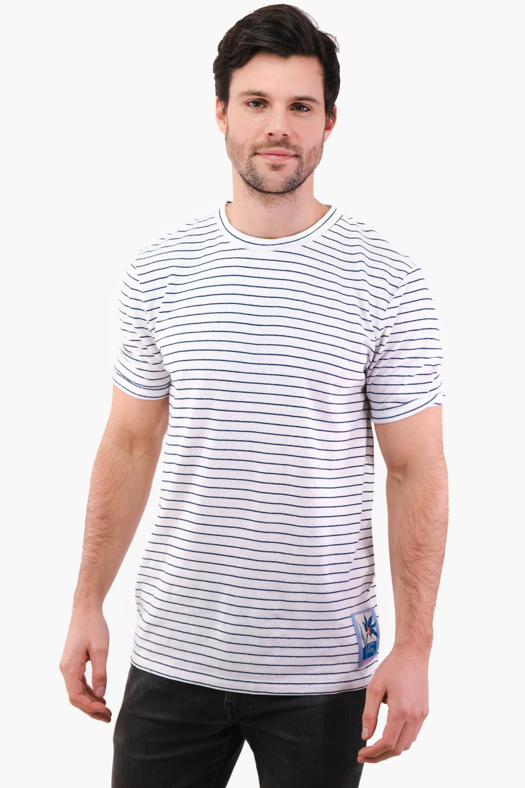 T-Shirt Ligné Scotch&Soda de couleur Marine