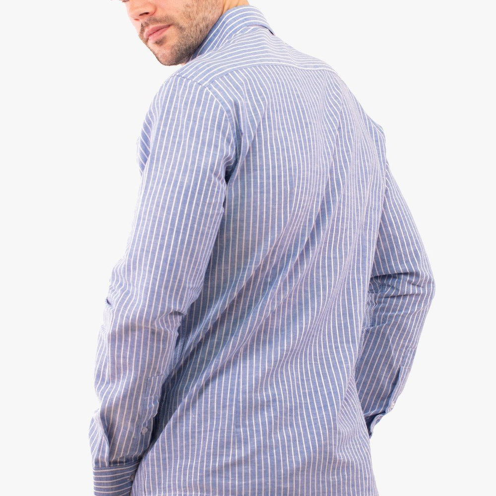 
                  
                    Chemise Lignée Blue De Couleur Bleu (Blue-Blsl211706) Homme
                  
                