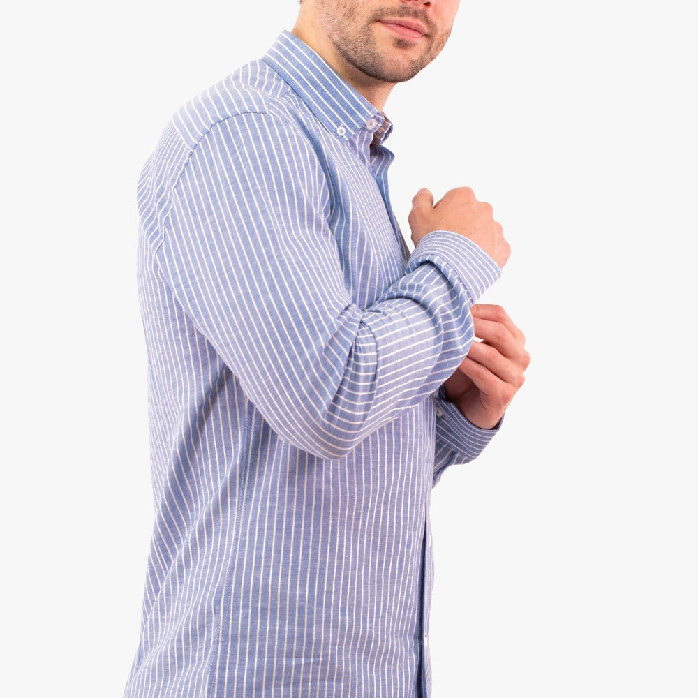 
                  
                    Chemise Lignée Blue De Couleur Bleu (Blue-Blsl211706) Homme
                  
                