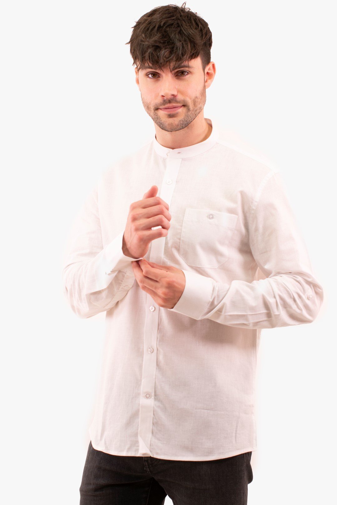 Chemise À Manches Longues Blue De Couleur Blanc (Blue-Blsl211700) Homme