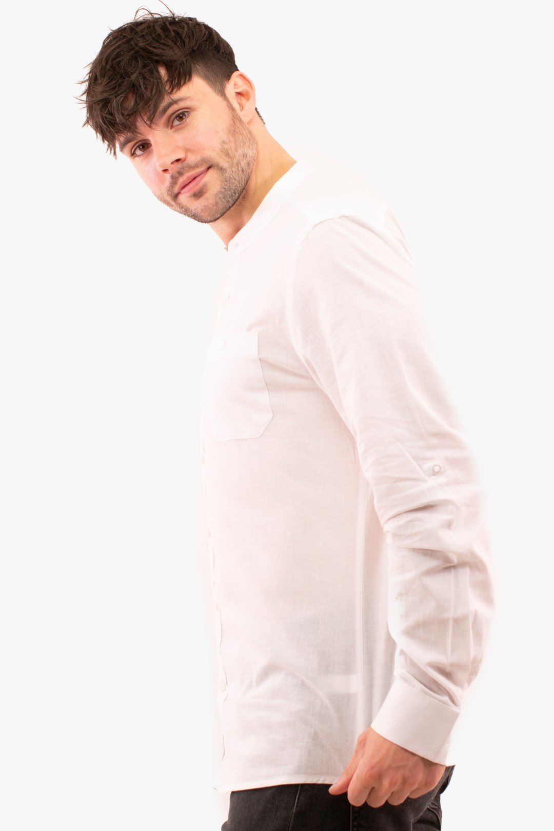 Chemise À Manches Longues Blue De Couleur Blanc (Blue-Blsl211700) Homme