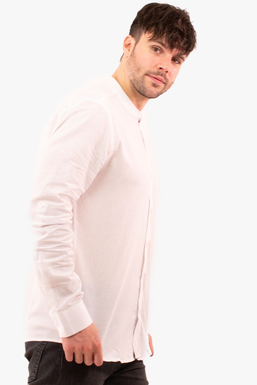 Chemise À Manches Longues Blue De Couleur Blanc (Blue-Blsl211700) Homme