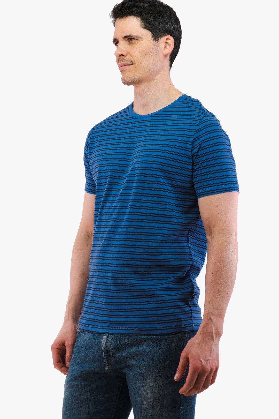 T-Shirt Rayé Matinique De Couleur Bleu Homme