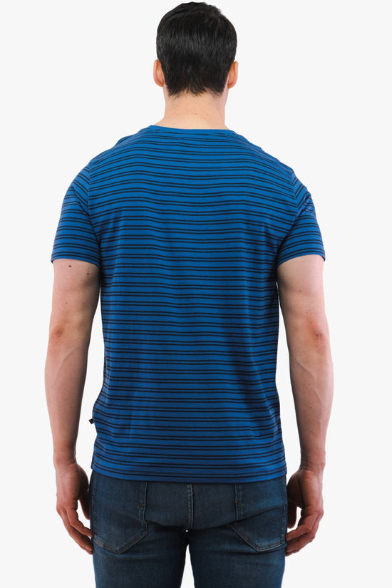 T-Shirt Rayé Matinique De Couleur Bleu Homme