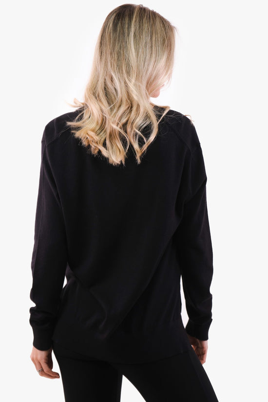 Michael Kors V Neck Sweater in Black color