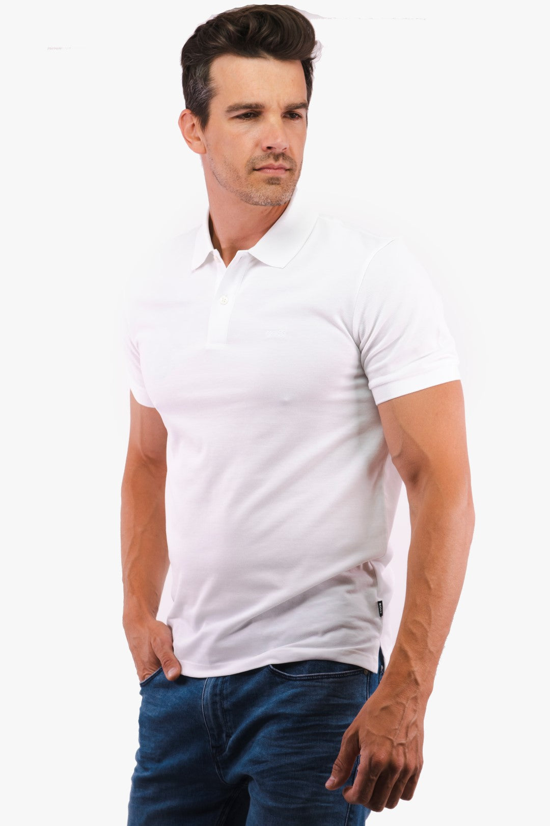 Polo Pallas Hugo Boss De Couleur Blanc Homme