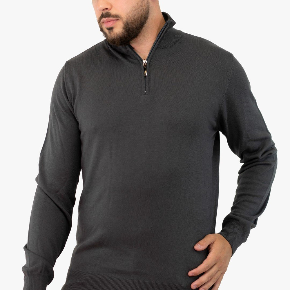Chandail Mock Modango De Couleur Charbon (Moda-Mosw000309) Homme