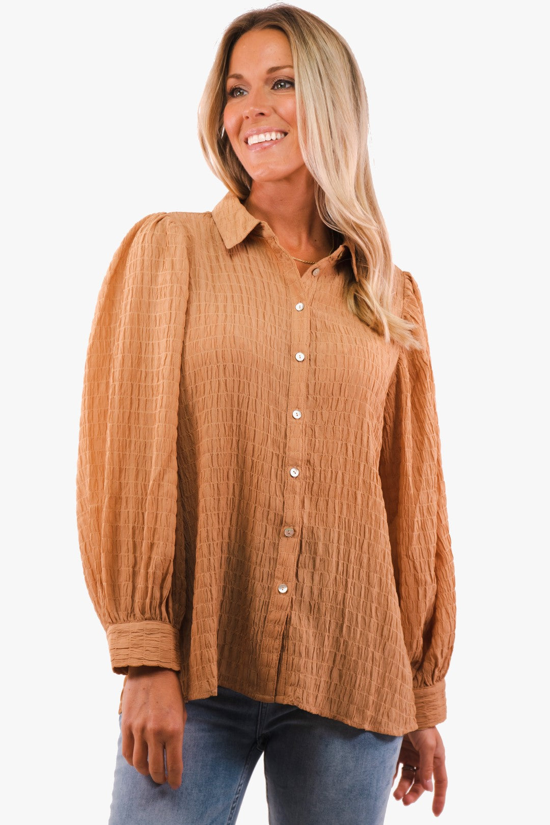 Esqualo blouse in Camel color
