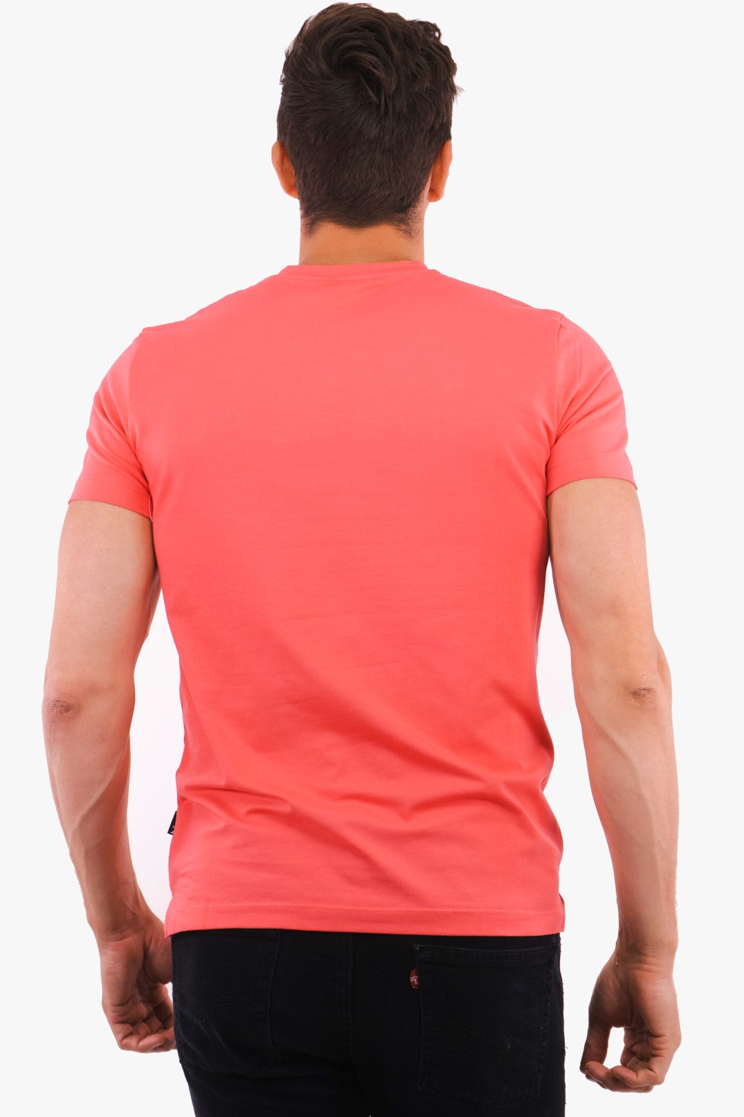 T-Shirt Col En V Hörst De Couleur Melon Homme