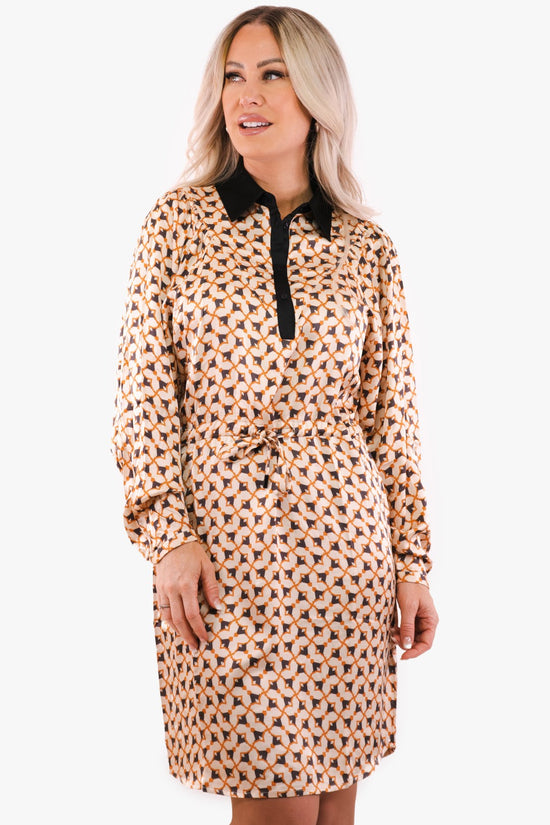 Robe Esqualo De Couleur Bronze Femme