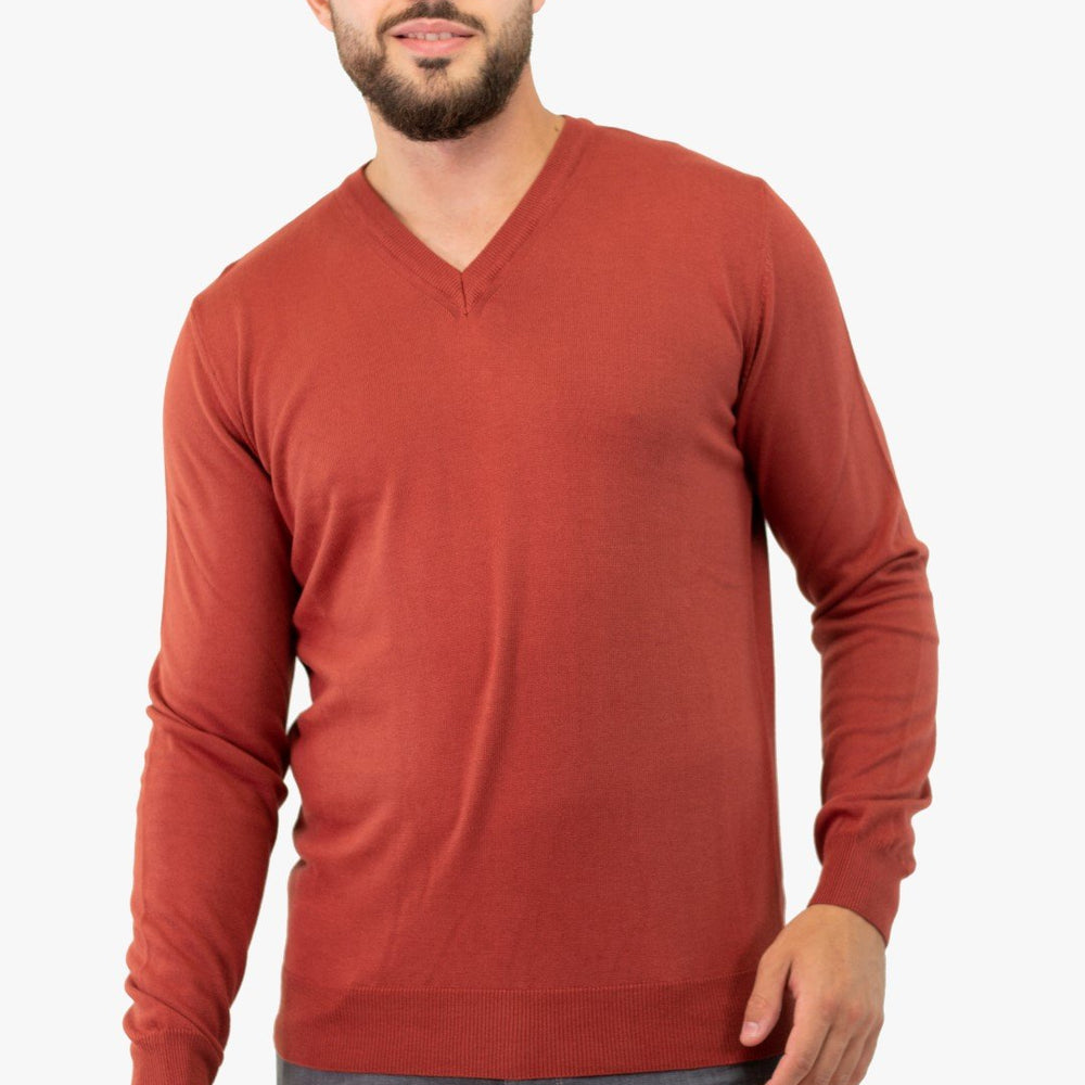 
                  
                    Chandail Col En V Modango De Couleur Rouille (Moda-Mosw000311) Homme
                  
                