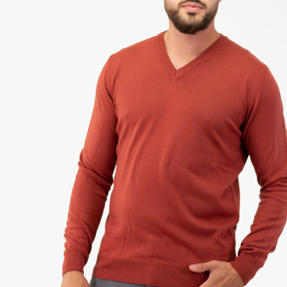 
                  
                    Chandail Col En V Modango De Couleur Rouille (Moda-Mosw000311) Homme
                  
                