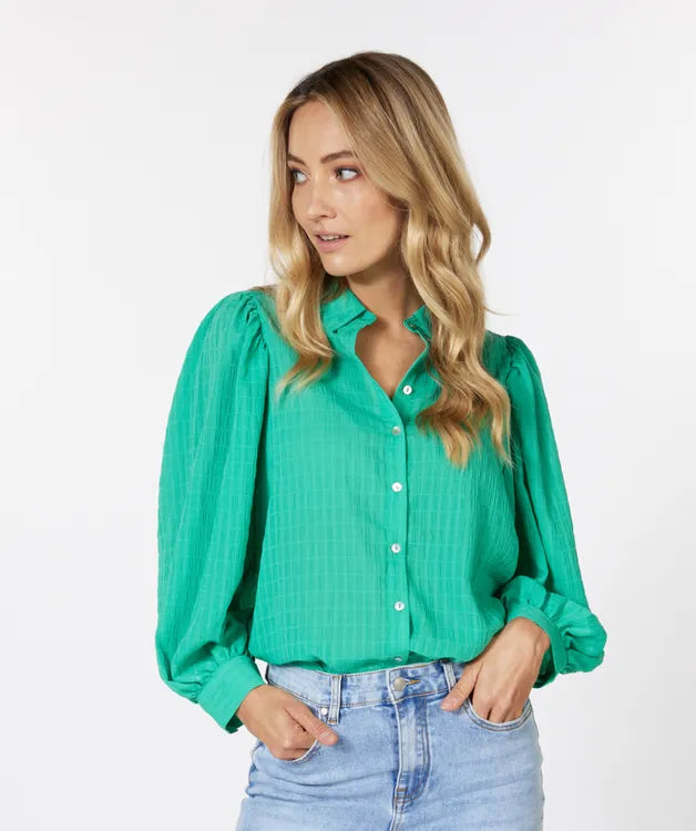 Blouse Esqualo de couleur Vert