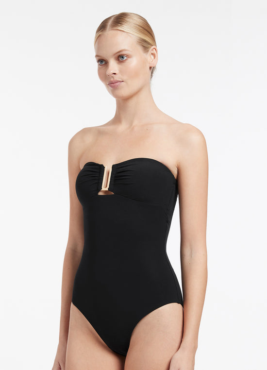 Jets Swimwear Bandeau Swimsuit in Black color