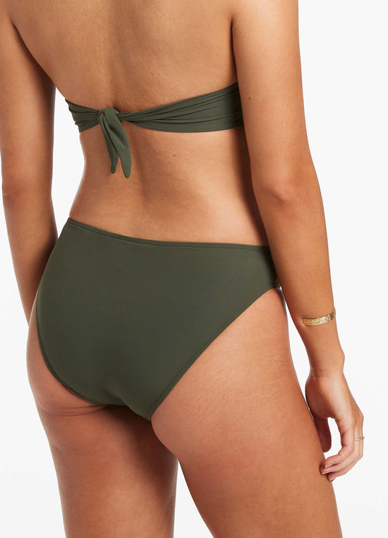 Twist Jets Swimwear Bikini Bottom in Olive color