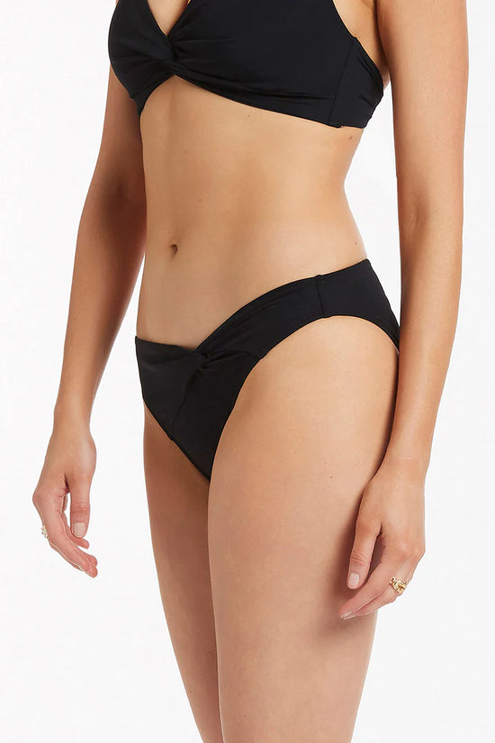 Twist Jets Swimwear Bikini Top in Black color
