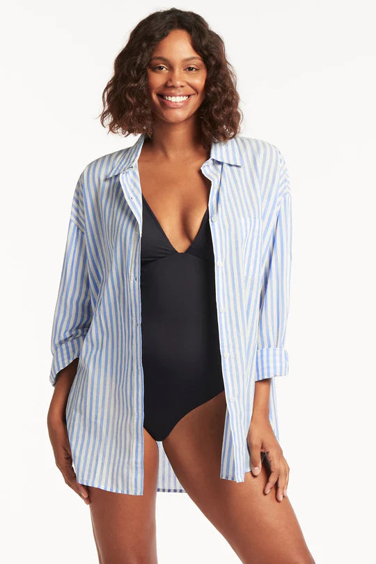 Blouse Sea Level de couleur Bleu