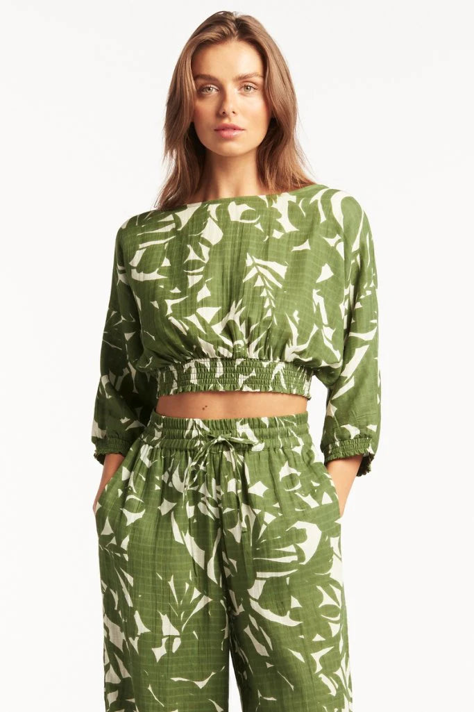 Blouse Sea Level de couleur Vert