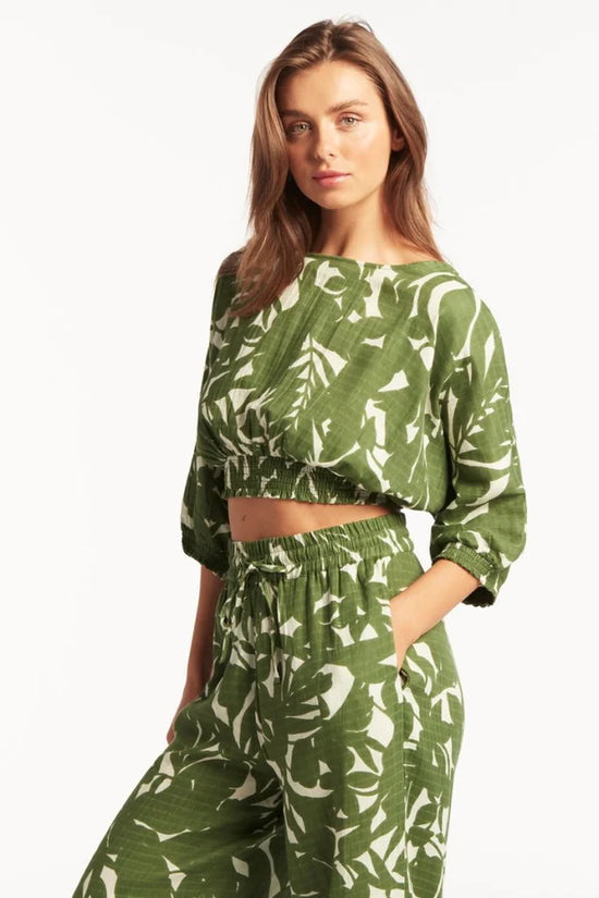 Blouse Sea Level de couleur Vert