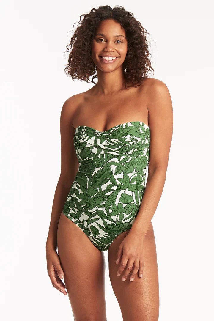 Sea Level Bandeau Swimsuit in Green color