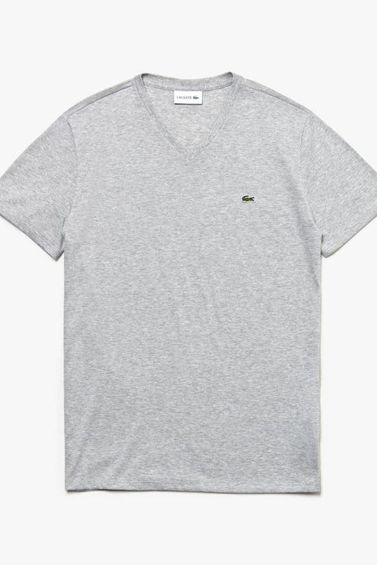 T-Shirt Col En V Lacoste De Couleur Gris (Laco-Th6710-52) Homme