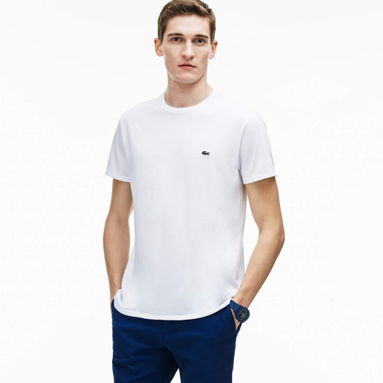 T-Shirt Col Rond Lacoste de couleur Blanc