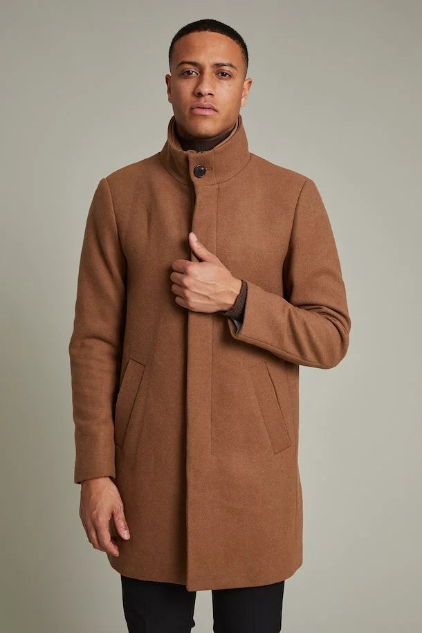 Manteau En Laine Harvey Matinique de couleur Chameau
