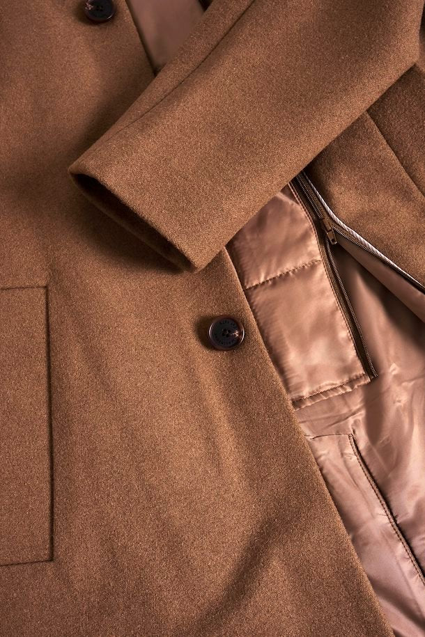 Manteau En Laine Harvey Matinique de couleur Chameau