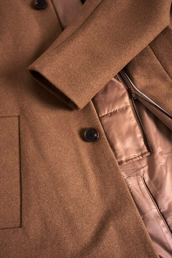 Manteau En Laine Harvey Matinique de couleur Chameau