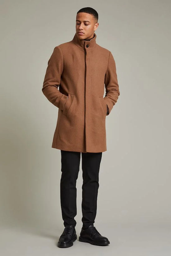 Manteau En Laine Harvey Matinique de couleur Chameau