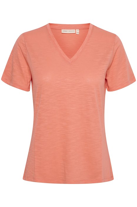 T-Shirt Col En V Inwear De Couleur Corail Femme