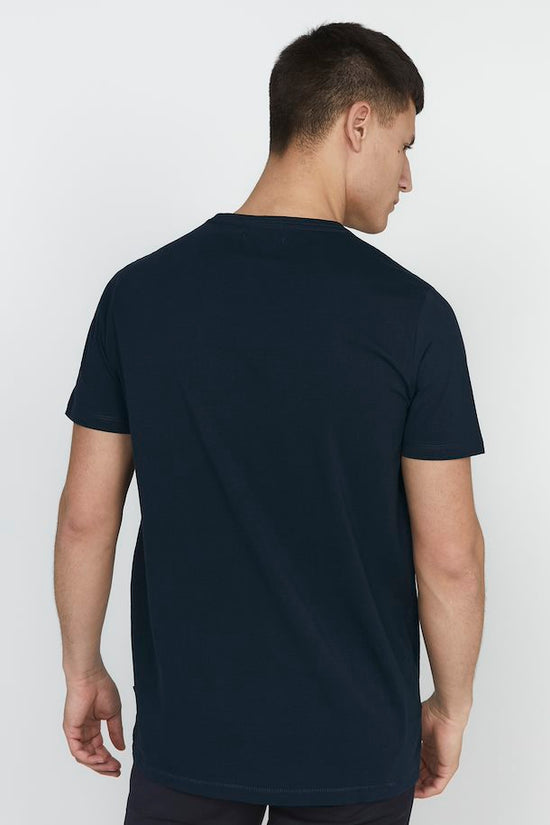 T-Shirt Col V En Coton Extensible Matinique de couleur Marine