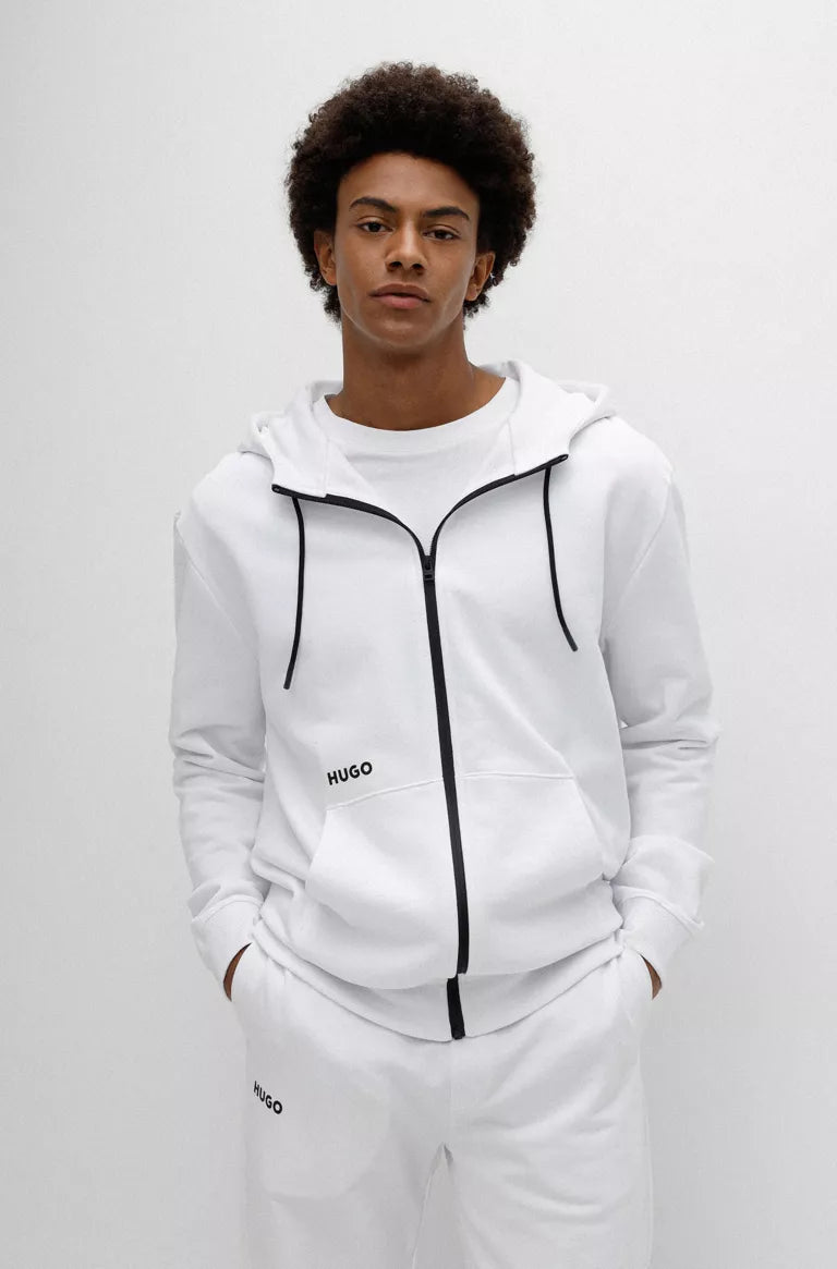 Veste A Capuchon Hugo Boss De Couleur Blanc Homme