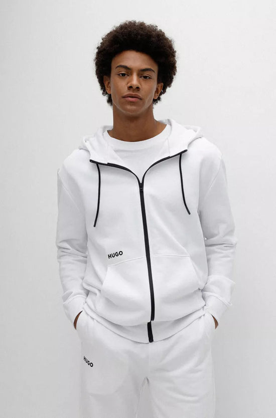 Veste A Capuchon Hugo Boss De Couleur Blanc Homme