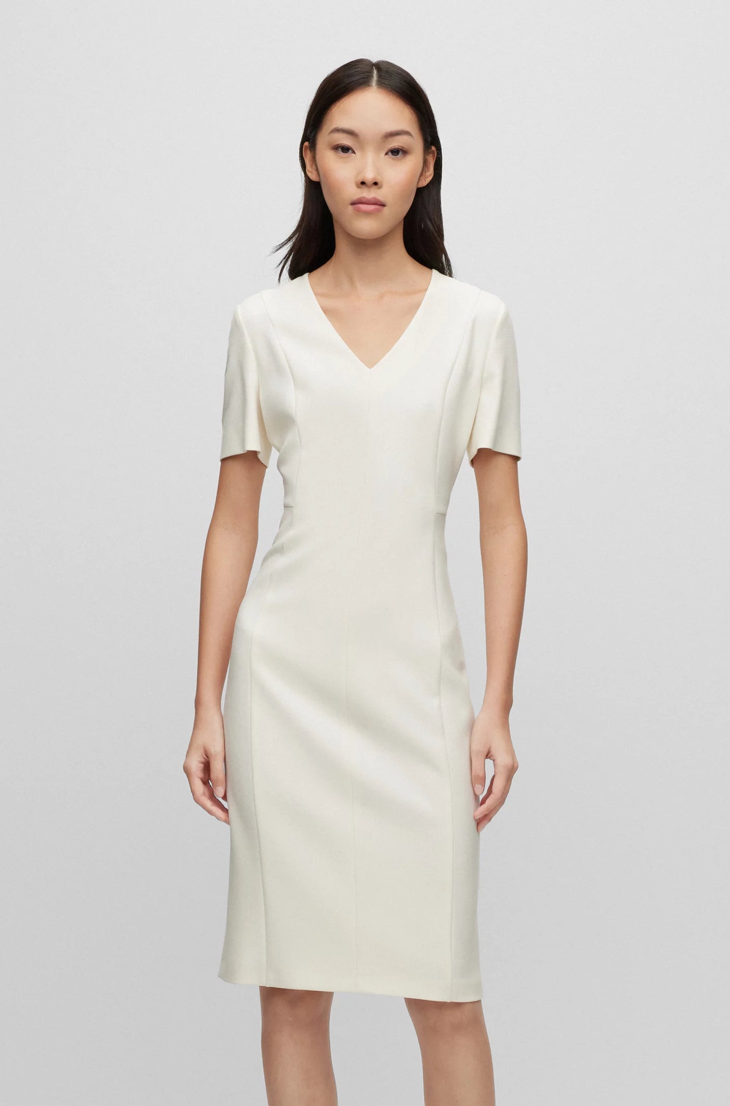 Boutique Option Robe Hugo Boss de couleur Blanc Casse Boss