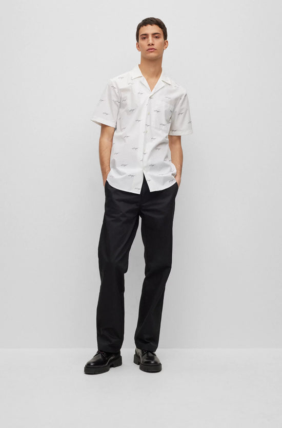 Chemise à manches courtes Hugo Boss de couleur Blanc