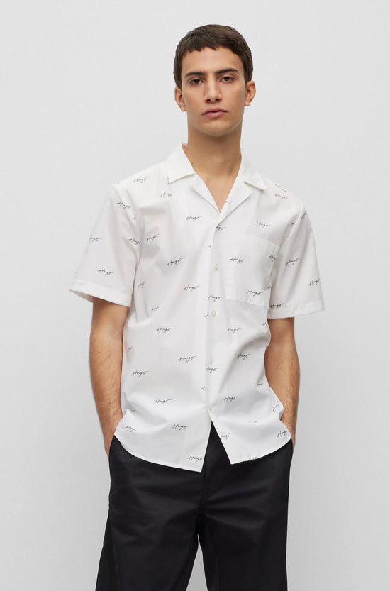 Chemise à manches courtes Hugo Boss de couleur Blanc