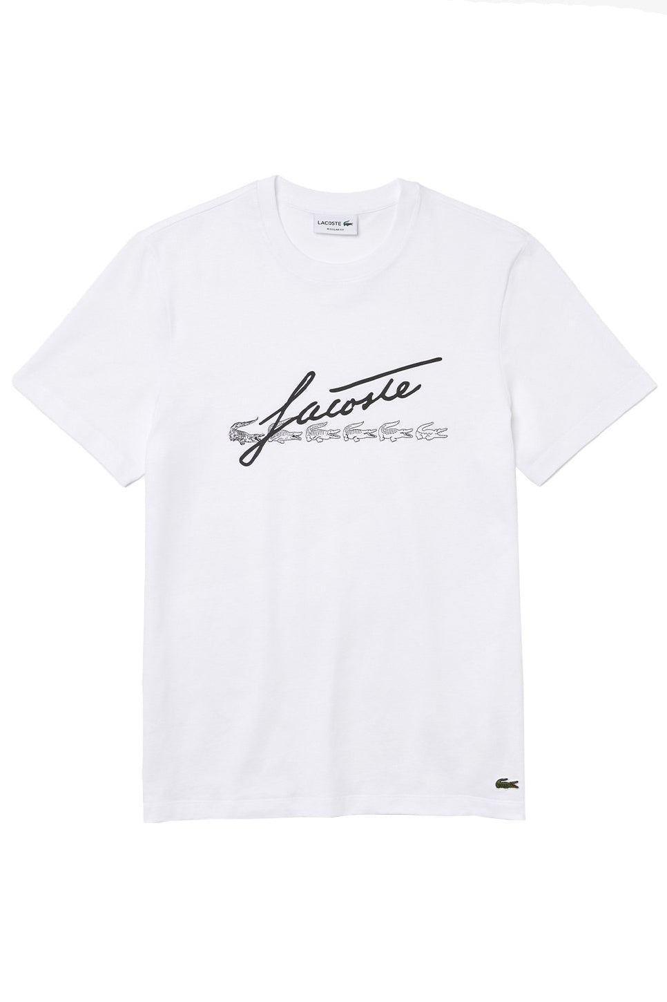 T-Shirt Signature Lacoste De Couleur Blanc Homme