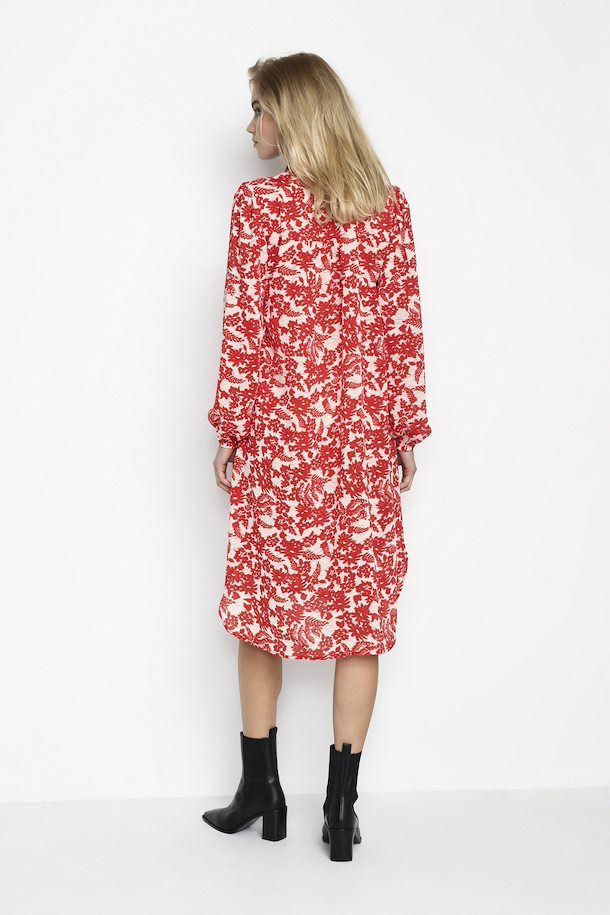Ronia Kaffe Shirt Dress in Red color