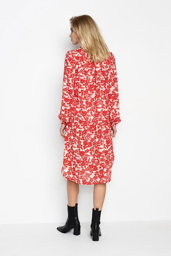 Ronia Kaffe Shirt Dress in Red color