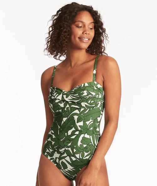 Sea Level Bandeau Swimsuit in Green color