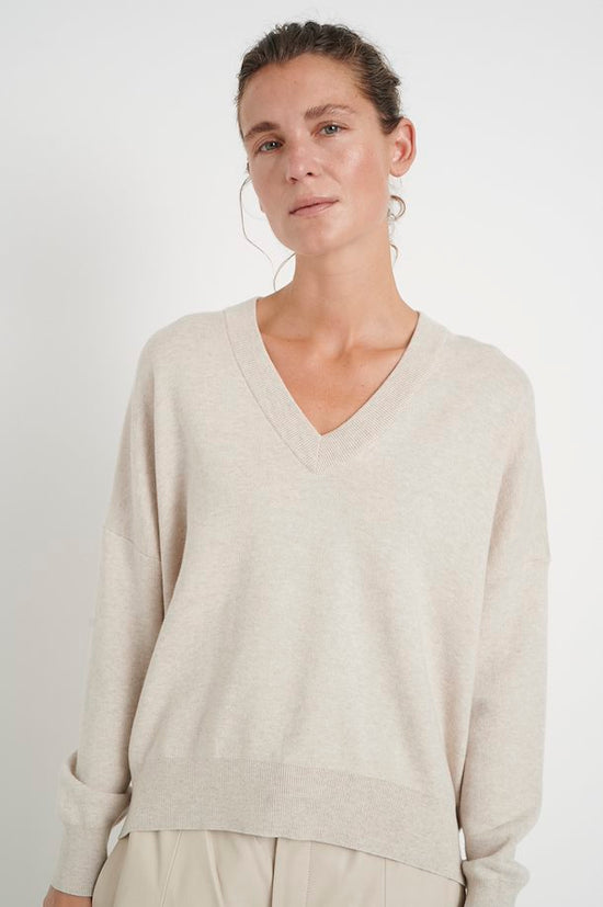 Chandail V Neck Foster Inwear de couleur Taupe