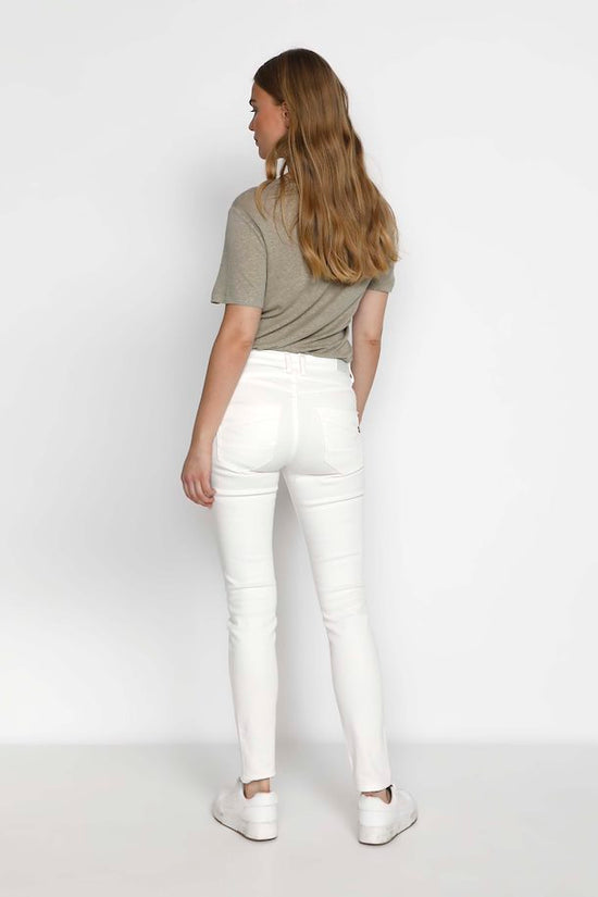 Jeans Cream De Couleur Blanc Neige Femme