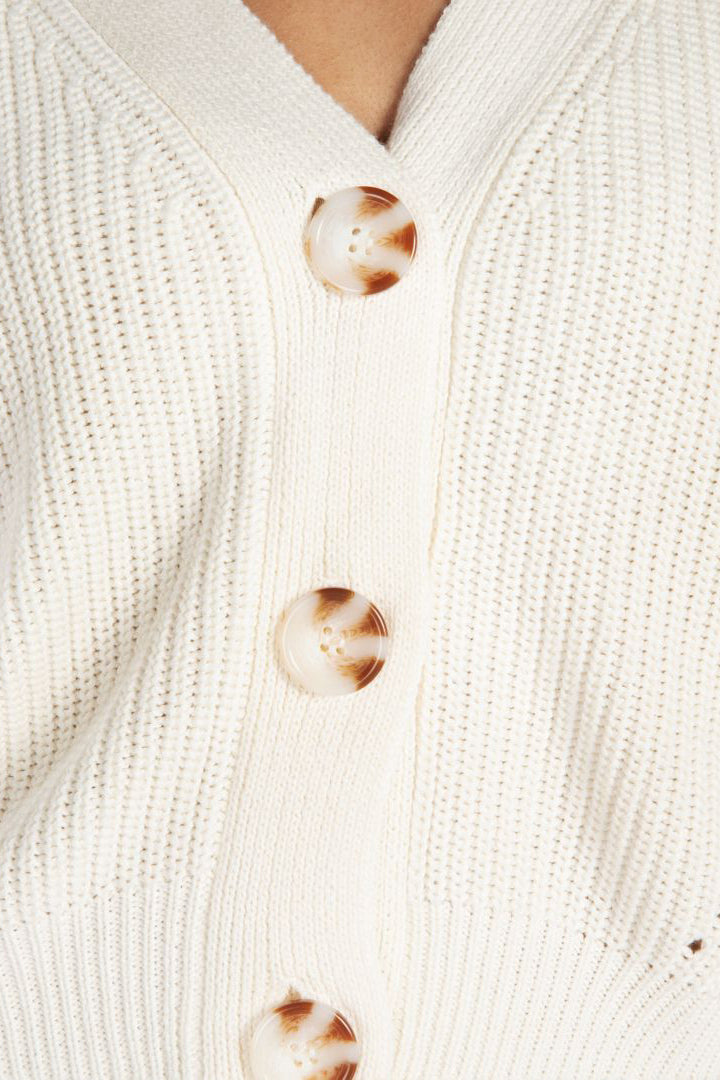 Cardigan Esqualo De Couleur Blanc Casse Femme